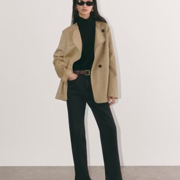 Everlane The October Coat (Dark Heathered Camel) - Large - Picture 4 of 7